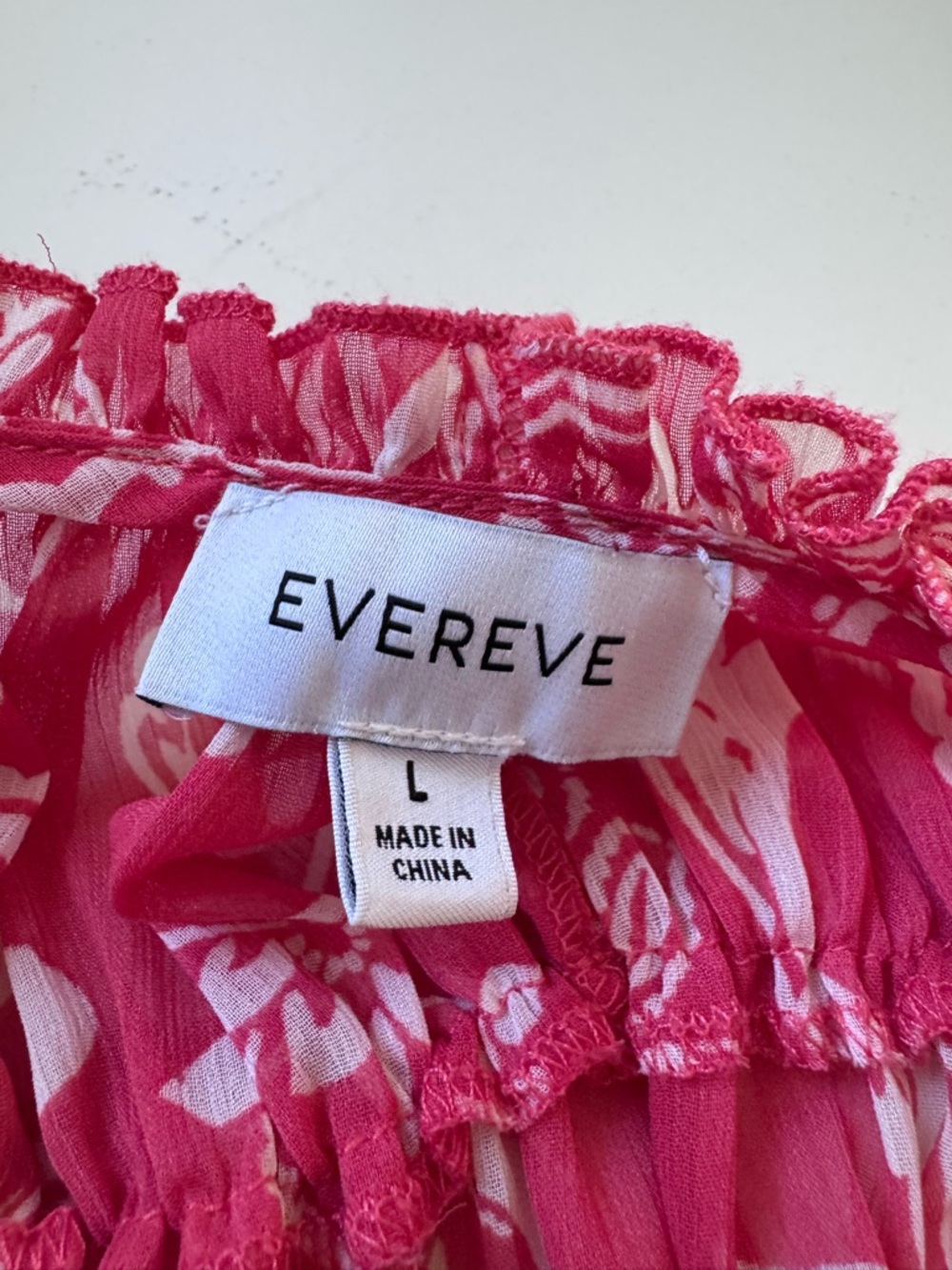 Evereve Pink and White Floral Off-Shoulder Top - Picture 7 of 7